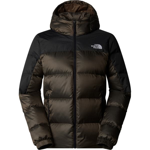 THE NORTH FACE W DIABLO DOWN 2.0 HOODIE SMOKEY BROWN BLACK HEATHER TNF BLACK Down jacket