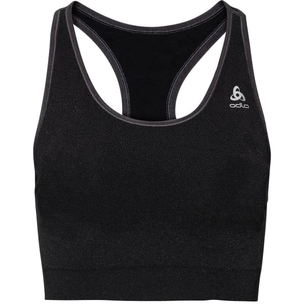 ODLO-SPORTS BRA SEAMLESS M CERAMIC BLACK MELANGE - Trail running bra