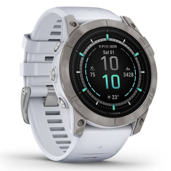 GARMIN-EPIX PRO (G2) 51MM SAPPHIRE/TITANE WHITE - Montre cardio GPS