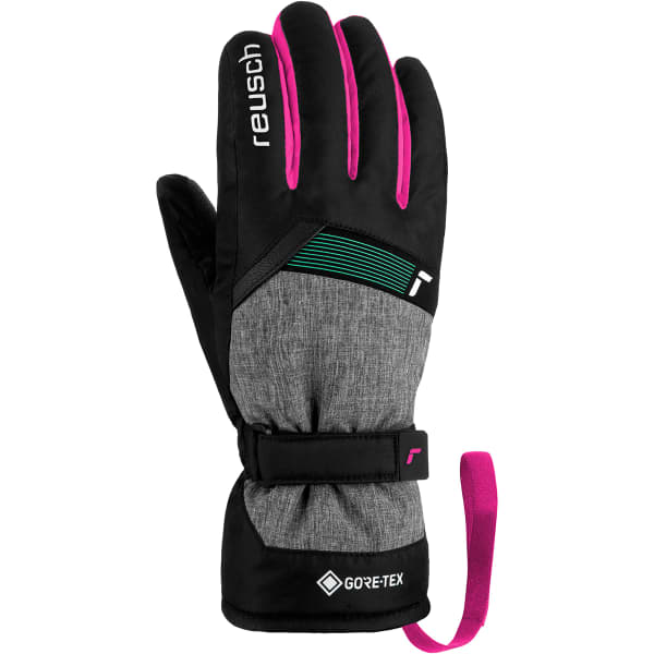 JR Skihandschuhe GLO BLACK/BLACK GORE-TEX - REUSCH-FLASH MELANGE/PINK