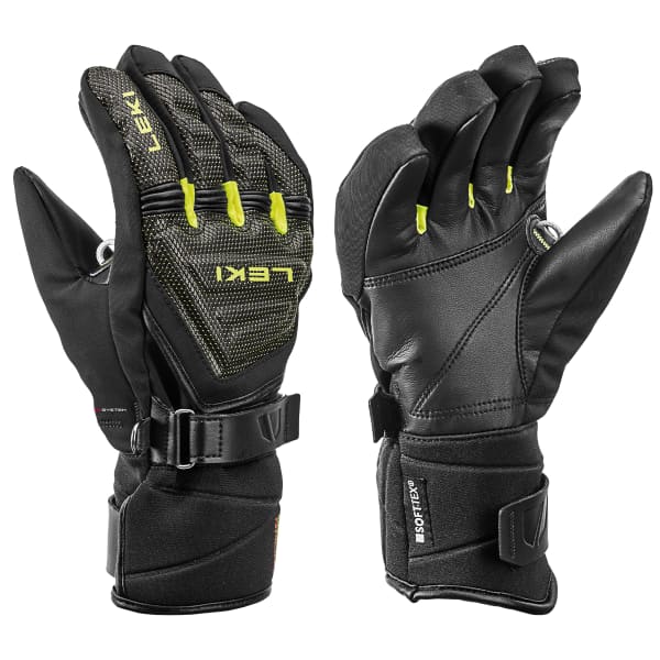 LEKI RACE COACH C TECH S JUNIOR BLACK ICE LEMON Ski gloves