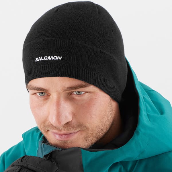 SALOMON BEANIE DEEP BLACK Ski beanie