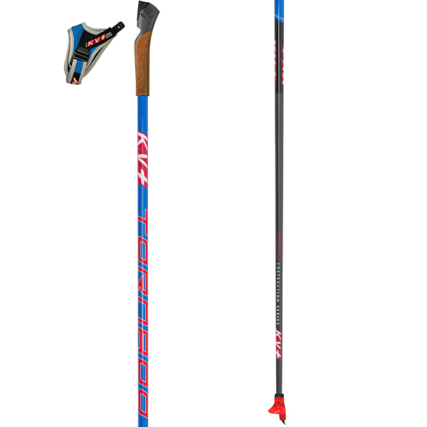 KV+-TORNADO 100% CARBON BLUE - Cross-country ski poles
