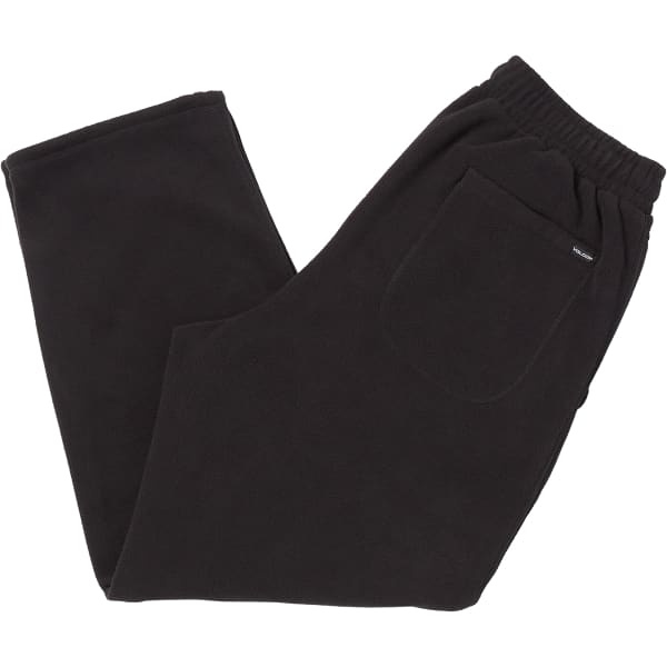 Bowered Light Elastic Waist Fleece Pants - Black