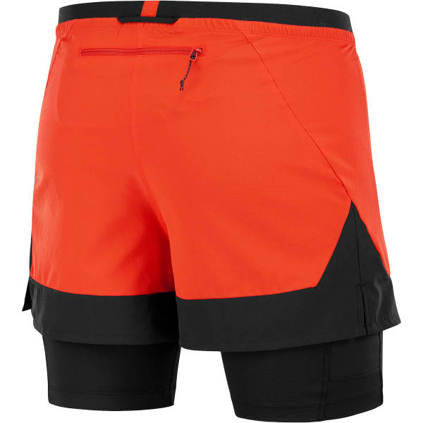 SALOMON CROSS 2IN1 SHORTS M CHERRY TOMATO/DEEP BLACK - Trail