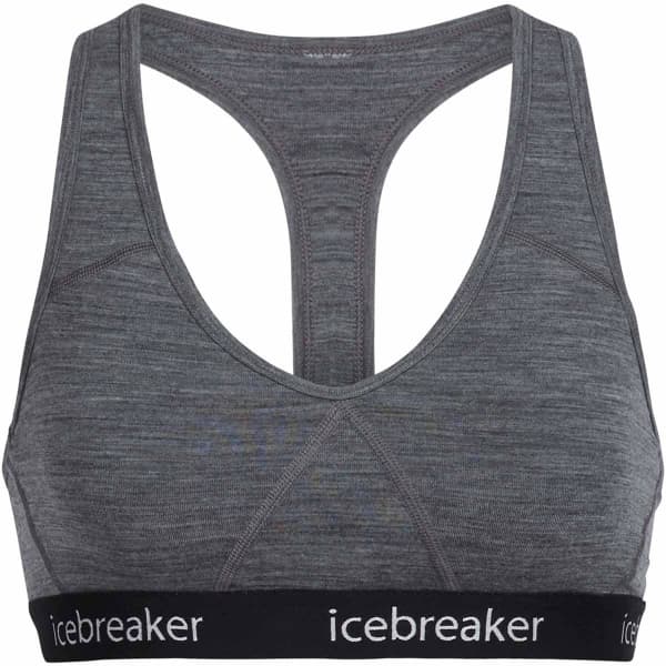 ICEBREAKER-SPRITE RACERBACK BRA W GRITSSTONE HTHR BLK - Running bra