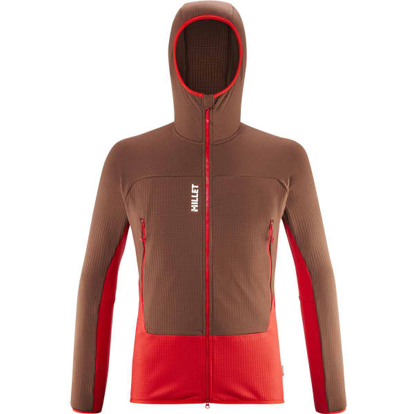 MILLET FUSION GRID HOODIE ROUGE/CINNAMON - Hiking fleece jacket