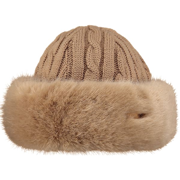 BARTS FUR CABLE BANDHAT LIGHT BROWN Ski beanie