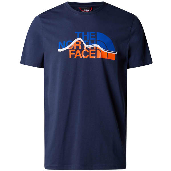 THE NORTH FACE M S S MOUNTAIN LINE TEE SUMMIT NAVY POWER ORANGE