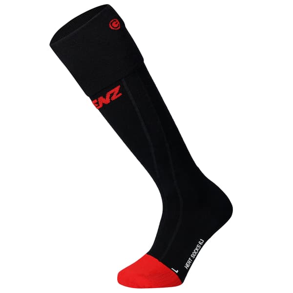 LENZ-HEAT SOCK 6.1 TOE CAP COMPRESSION BLACK/RED - Chaussette chauffante