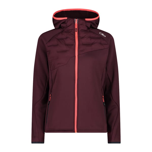 down HYBRID - Hiking jacket CMP-WOMAN JACKET BURGUNDY