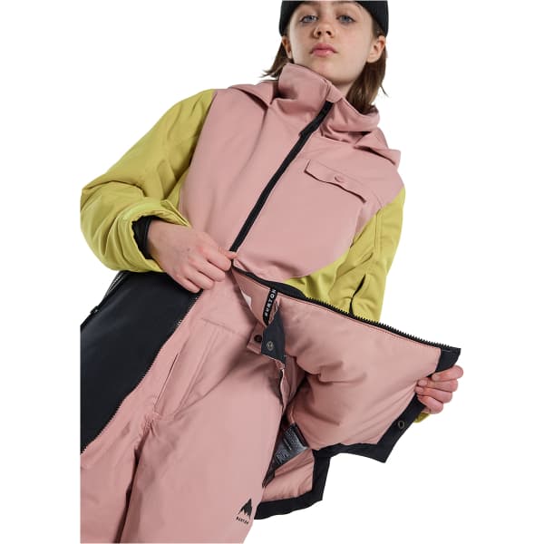 BURTON-GIRLS' KHIONE 2L JACKET POWDER BLUSH/SULFUR/TRUE BLACK