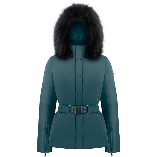 Ski jacket blue with faux fur Poivre Blanc 