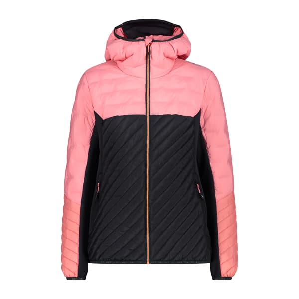 CMP-WOMAN JACKET HYBRID FIX HOOD ANTRACITE PESCA - Ski down jacket