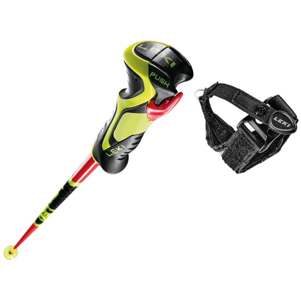 LEKI WORLDCUP LITE SL 3D RED/BLACK/NEON YELLOW - Alpine ski poles