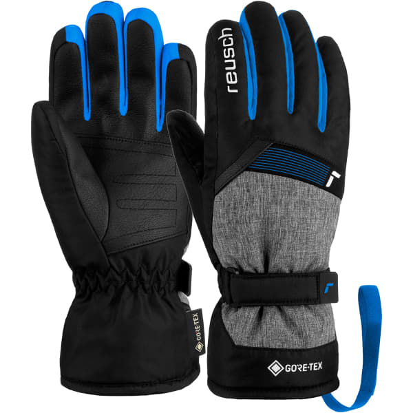 REUSCH-FLASH GORE-TEX JR BLACK/BLACK MELANGE/BRILLANT BLUE - Skihandschuhe