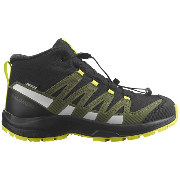 SALOMON-XA PRO V8 MID CSWP J BLACK/DEEP LICHEN GREEN/SAFETY YELLOW -  Trailschuhe