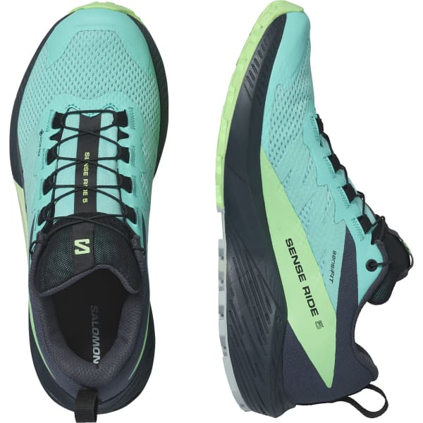 SALOMON SENSE RIDE 5 GTX W BLUE RADIANCE GREEN ASH INDIA INK Chaussure trail