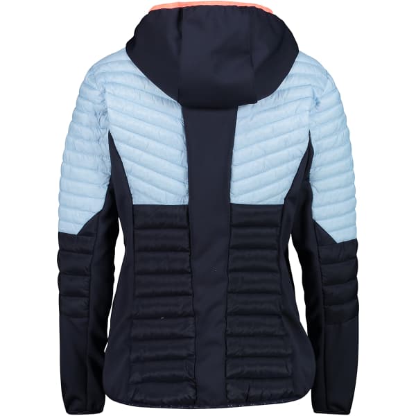 CMP-W JKT FIX HOOD HYBRID BLACK BLUE - Ski down jacket