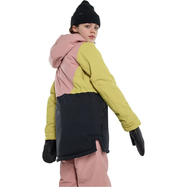 BURTON-GIRLS' KHIONE 2L JACKET POWDER BLUSH/SULFUR/TRUE BLACK