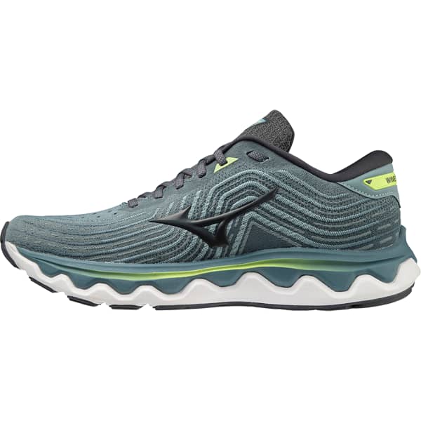MIZUNO WAVE HORIZON 6 SMOKEBLUE EBONY NEOLIME Scarpa running