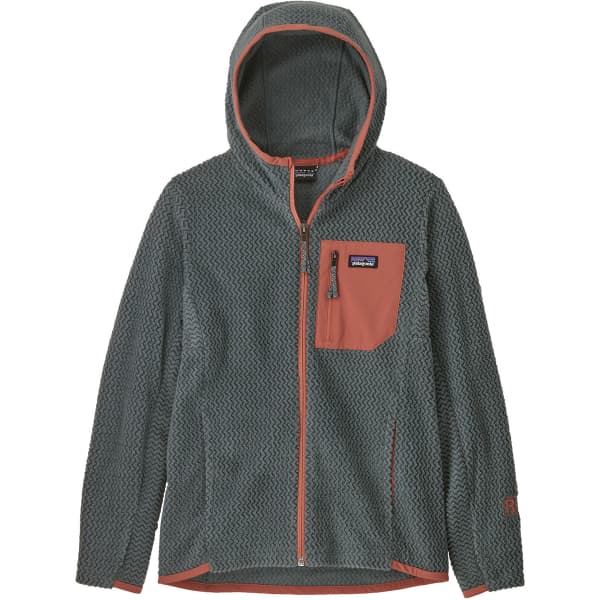 PATAGONIA-K'S R1 AIR FULL-ZIP HOODY NOUVEAU GREEN - Casaco polar