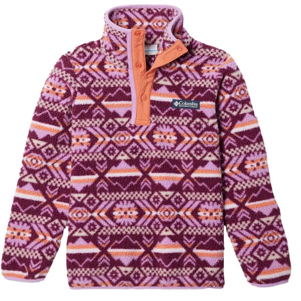 COLUMBIA-HELVETIA HALF SNAP FLEECE MARIONBERRY CHECKERED PEAKS