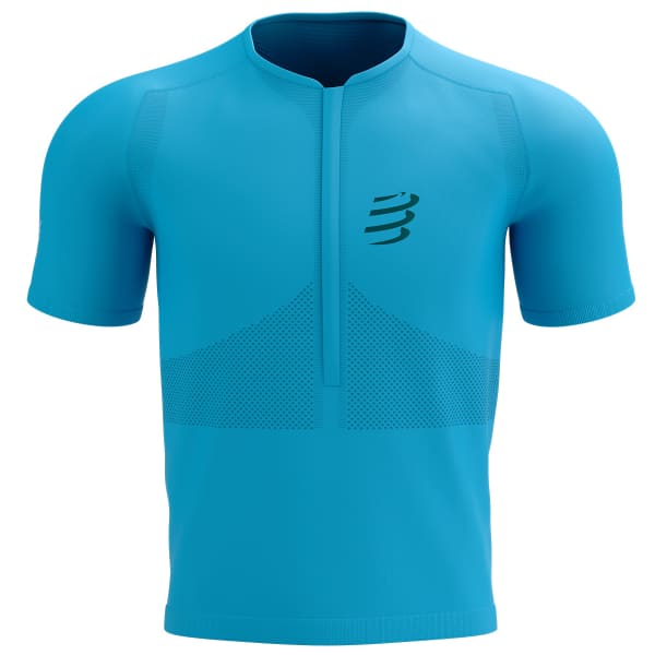 COMPRESSPORT TRAIL HALF-ZIP FITTED SS TOP HAWAIIAN OCEAN/SHADED