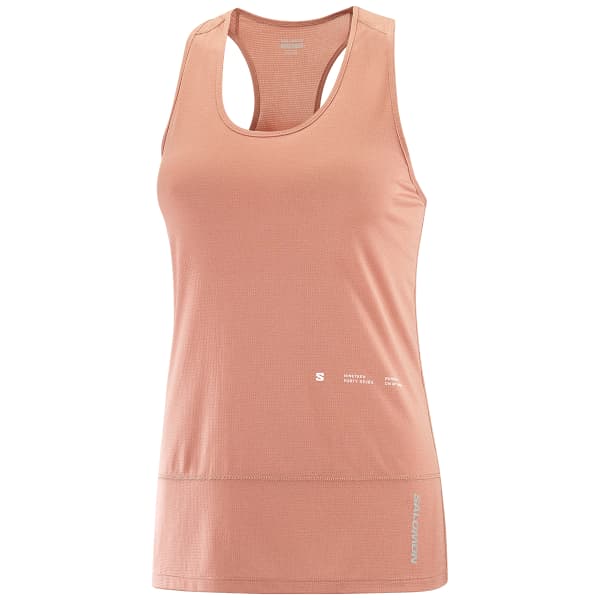 SALOMON CROSS RUN TANK GFX W LIGHT MAHOGANY 24 Unicolore Trail running T shirt