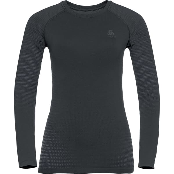 BLACK WARM ECO GREY NECK TOP ODLO-PERFORMANCE L/S BL Thermoshirt W GRAPHITE NEW CREW - ODLO -