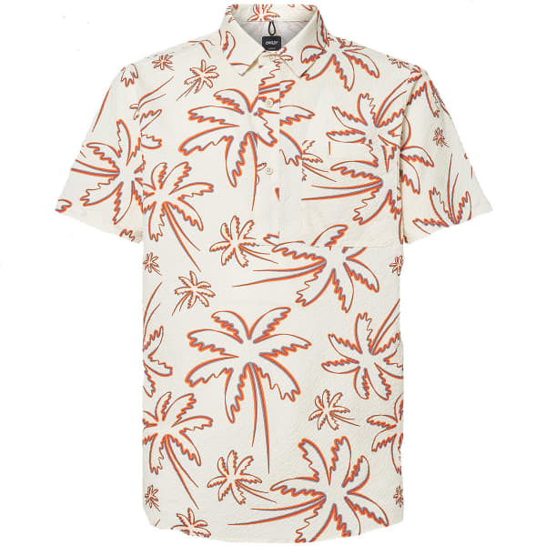 OAKLEY DECO PALMS RC SS BUTTON DOWN THREE LINES PALMS ARCTIC Shirt