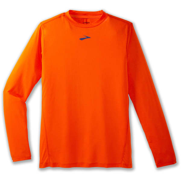 Long sleeve scoop neck top - bright orange