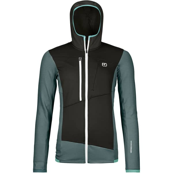 ORTOVOX FLEECE GRID HOODY W DARK ARCTIC GREY Hiking fleece jacket