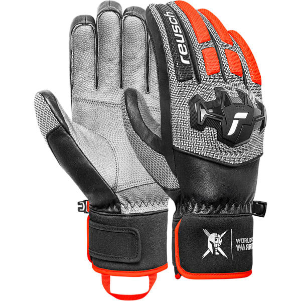 REUSCH WORLDCUP WARRIOR TEAM BLACK/SILVER/FLUO RED - Ski gloves