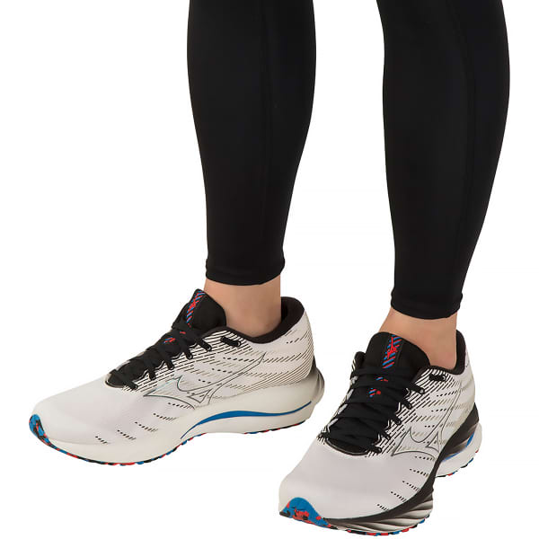 MIZUNO WAVE RIDER 26 SNOW WHITE SILVER INDGO BUNTING Running shoe