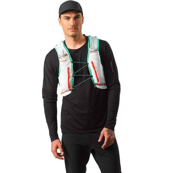 SALOMON ADV SKIN 12 WHITE/ELECTRIC GREEN - Trail running bag