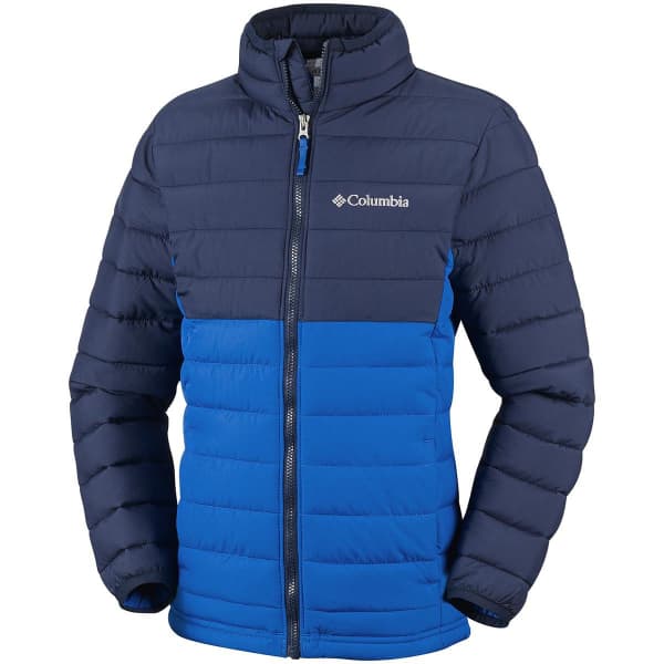 COLUMBIA POWDER LITE BOYS JACKET SUPER BLUE COLLEGIATE NAVY 19