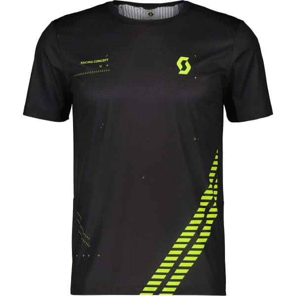 SCOTT TEE M S RC RUN SS BLACK YELLOW Running T shirt