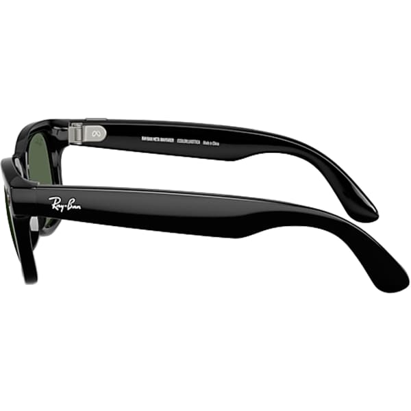 RAY-BAN WAYFARER SHINY BLACK G15 GREEN - Lifestyle sunglasses