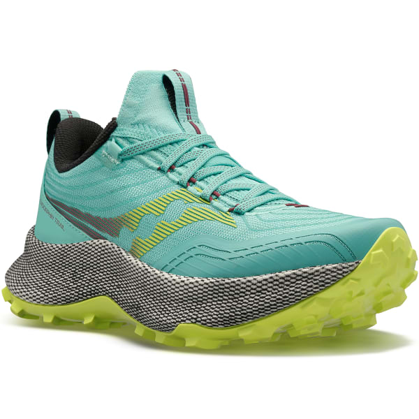 SAUCONY-ENDORPHIN TRAIL W COOL MINT/ACID - Trail running shoes