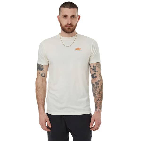TENTREE M SUNSET T SHIRT CLOUD WHITE AURORA PINK T shirt