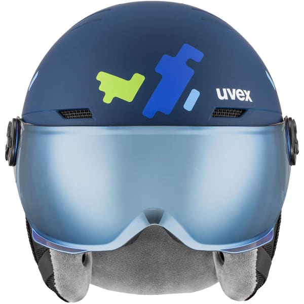 UVEX ROCKET JR VISOR BLUE PUZZLE - Ski helmet