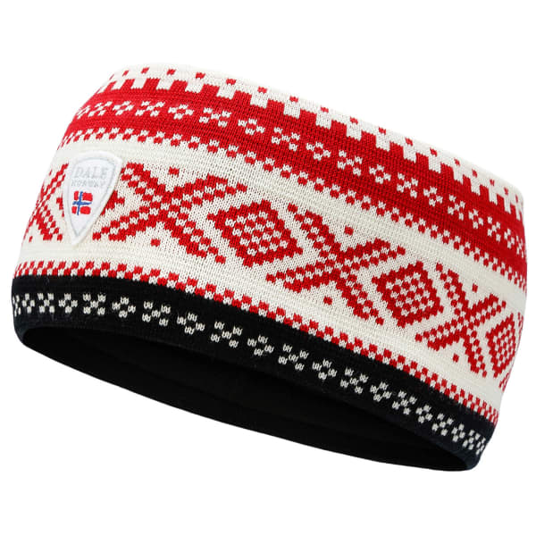 DALE OF NORWAY-DYSTINGEN HEADBAND RASPBERRY OFFWHITE BLACK - Bandeau ski