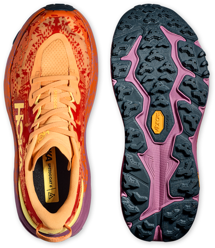 HOKA SPEEDGOAT 4 WIDE 思い付い 7 (US) オレンジ/ネイビー
