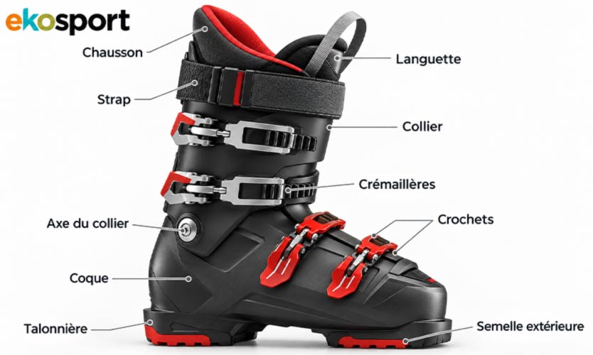 anatomie chaussure ski