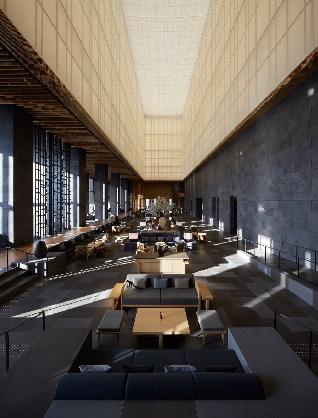 The Aman Tokyo lobby and its thirty-metre atrium