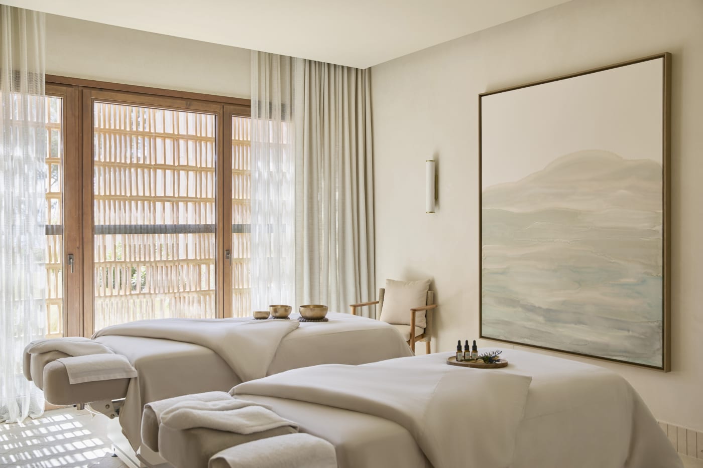 Cabine de soin en duo du spa du Four Seasons Resort Mallorca at Formentor