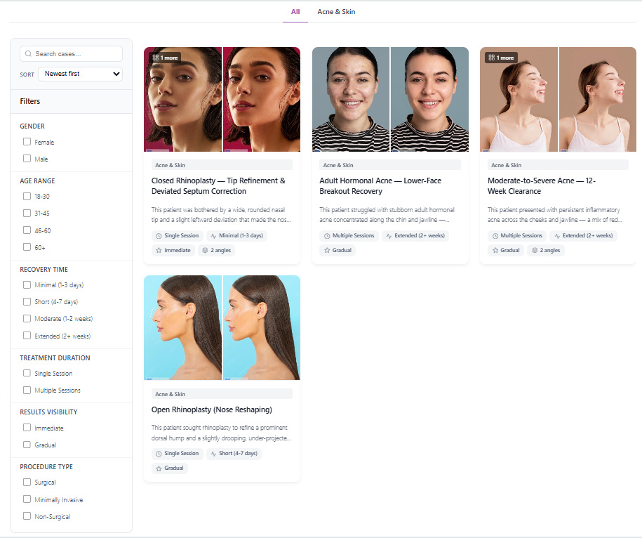 Gallery filtering, search and sort controls