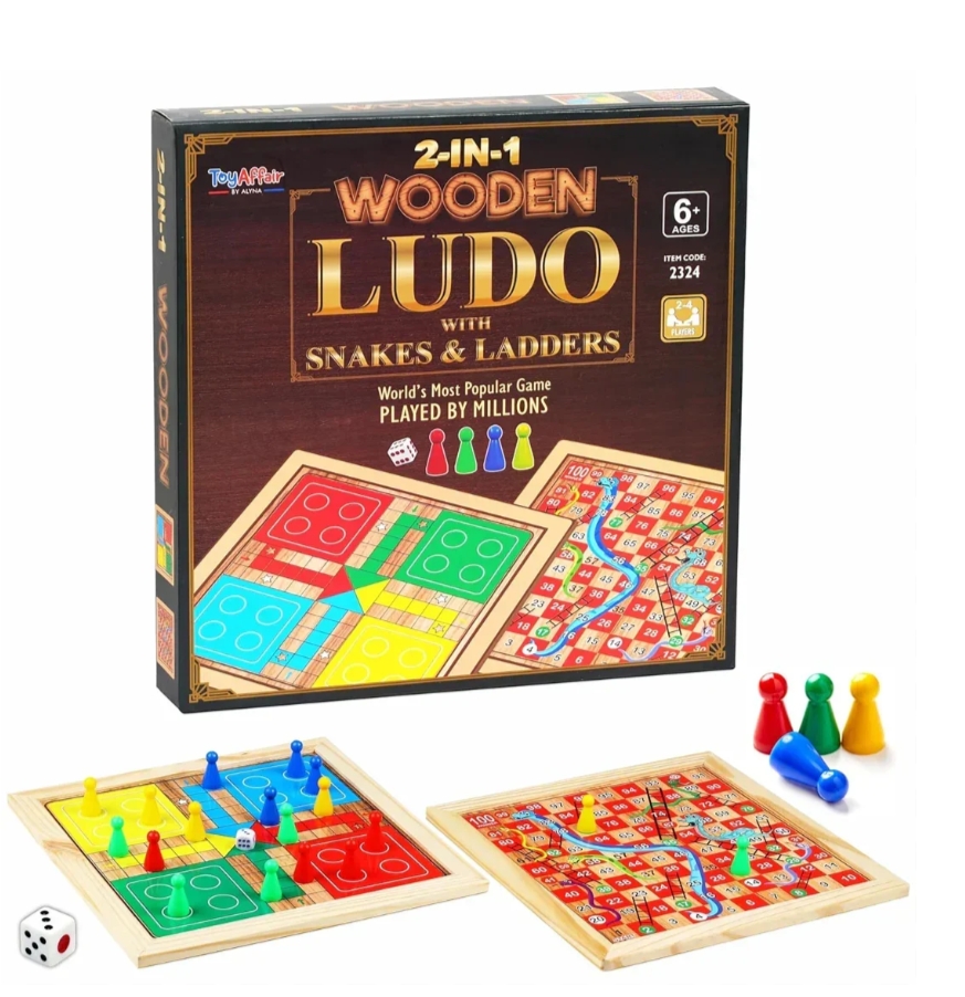2in1 Wooden Ludo + S&L – STR Trade India wholesale