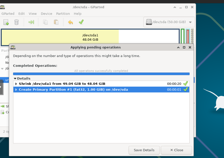 systemrescue-gparted-shrink-root